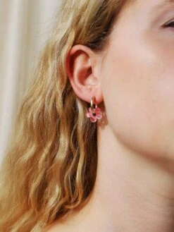 Wolf & Moon Mini Nina Hoops In Peony 12 Wolf & Moon Mini Nina Hoops In Peony -Wolf & Moon mini nina hoops peony model 2