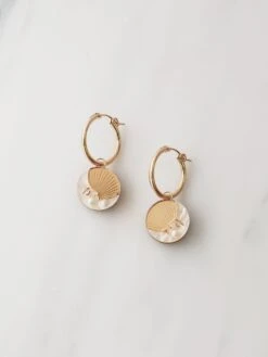 Wolf & Moon Moon II Hoops - Gold -Wolf & Moon moon II hopp gold front