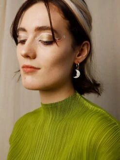 Wolf & Moon Celestial Hoops Set -Wolf & Moon moon hoops model 1 e88fc73a 80fa 4376 b36d 5ec862924c64