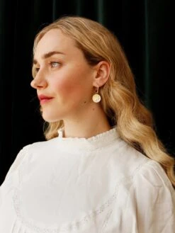 Wolf & Moon Moon II Hoops - Gold -Wolf & Moon moon ii hoops gold model 1