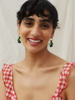 Wolf & Moon Olive Hoops -Wolf & Moon olive hoops model 1