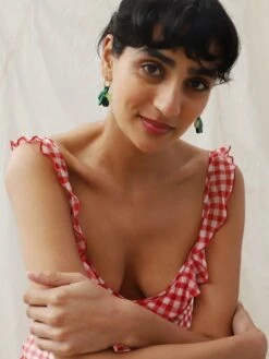 Wolf & Moon Olive Hoops -Wolf & Moon olive hoops model 2