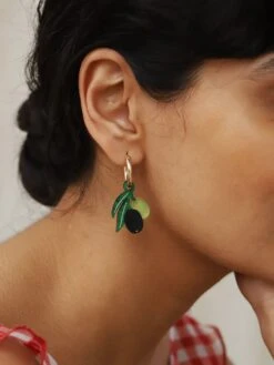 Wolf & Moon Olive Hoops -Wolf & Moon olive hoops model 5