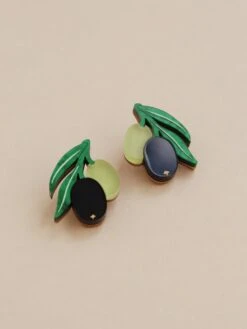 Wolf & Moon Olive Studs -Wolf & Moon olive studs lifestyle 1