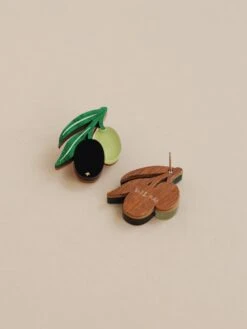 Wolf & Moon Olive Studs -Wolf & Moon olive studs lifestyle 3