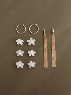 Wolf & Moon Ophelia Statement Hoops In White -Wolf & Moon ophelia statement earrings white lifestyle 2