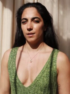 Wolf & Moon Orange Charm Necklace -Wolf & Moon orange charm necklace model 2