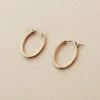 Wolf & Moon Gold-Filled Oval Hoops -Wolf & Moon oval gold filled hoops beige