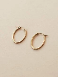 Wolf & Moon Gold-Filled Oval Hoops