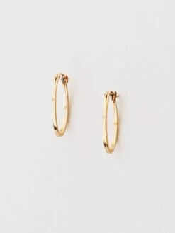 Wolf & Moon Gold-Filled Oval Hoops -Wolf & Moon oval gold filled hoops front