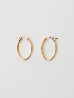 Wolf & Moon Gold-Filled Oval Hoops -Wolf & Moon oval gold filled hoops top