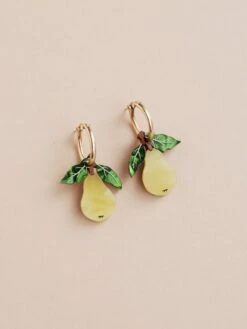 Wolf & Moon Pear Hoops II -Wolf & Moon pear hoops lifestyle 1