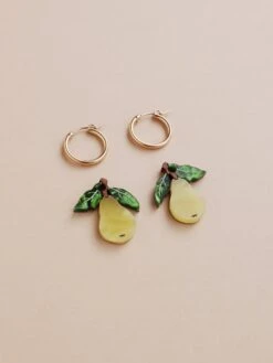 Wolf & Moon Pear Hoops II -Wolf & Moon pear hoops lifestyle 3