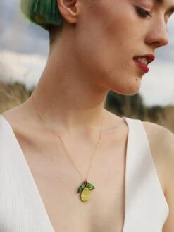 Wolf & Moon Pear Necklace II -Wolf & Moon pear necklace ii model 3