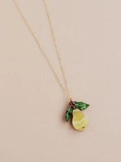 Wolf & Moon Pear Necklace II -Wolf & Moon pear necklace lifestyle 1
