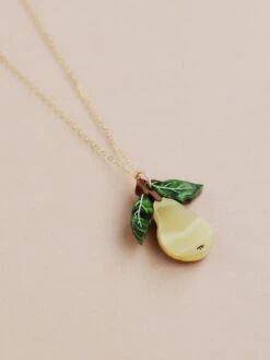 Wolf & Moon Pear Necklace II -Wolf & Moon pear necklace lifestyle 2