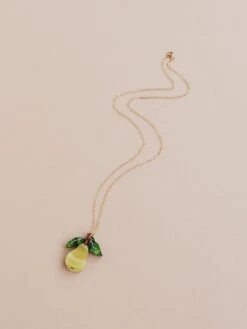 Wolf & Moon Pear Necklace II -Wolf & Moon pear necklace lifestyle 3
