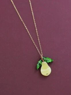 Wolf & Moon Pear Necklace II