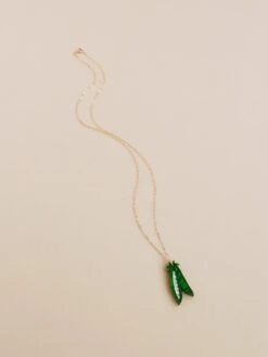 Wolf & Moon Peas In A Pod Necklace -Wolf & Moon peas in a pod necklace lifestyle 1