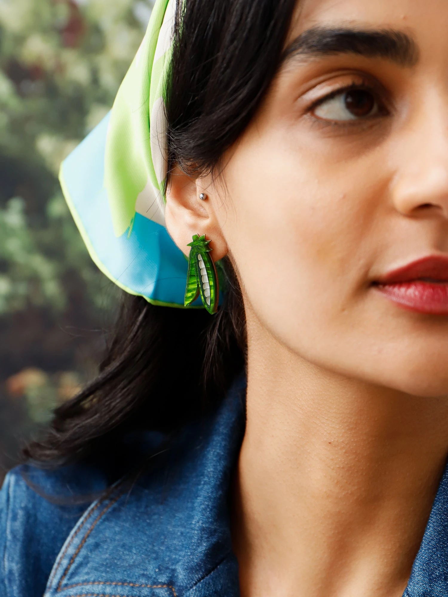 Wolf & Moon Peas In A Pod Studs - Clip On 4 Wolf & Moon Peas In A Pod Studs - Clip On - Image 2