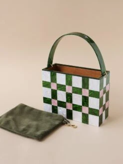 Wolf & Moon Velvet Zip Pouch -Wolf & Moon picnic bag greenpink lifestyle 7 32be9177 d2e5 4d3e 80a4 0c676e70276d