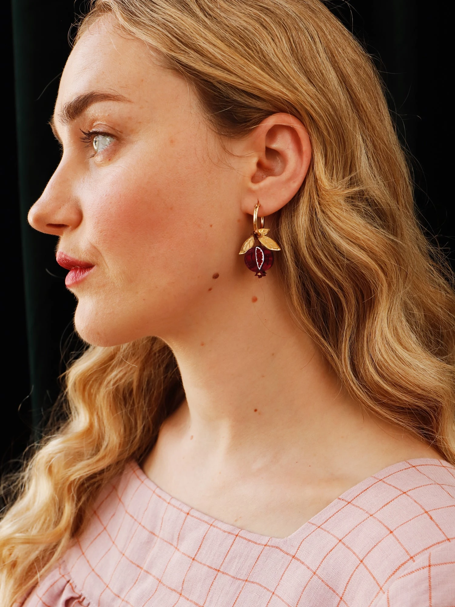 Wolf & Moon Mini Pomegranate Hoops 4 Wolf & Moon Mini Pomegranate Hoops - Image 2