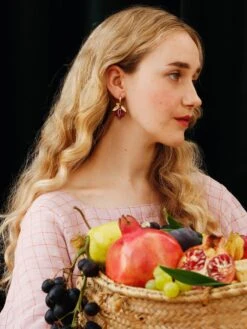 Wolf & Moon Mini Pomegranate Hoops 14 Wolf & Moon Mini Pomegranate Hoops -Wolf & Moon pomegranate hoops model 3