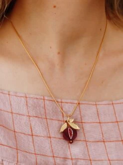 Wolf & Moon Mini Pomegranate Necklace 16 Wolf & Moon Mini Pomegranate Necklace -Wolf & Moon pomegranate necklace model 1
