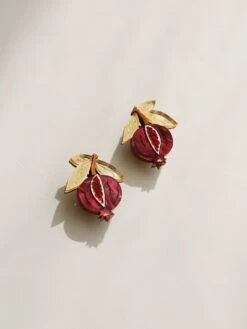 Wolf & Moon Mini Pomegranate Studs - Clip-On -Wolf & Moon pomegranate studs clipon product 2