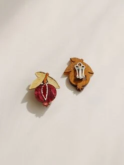 Wolf & Moon Mini Pomegranate Studs - Clip-On -Wolf & Moon pomegranate studs clipon product 3