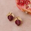 Wolf & Moon Mini Pomegranate Studs 2 Wolf & Moon Mini Pomegranate Studs -Wolf & Moon pomegranate studs lifestyle 1 c84f8dc2 8774 4679 a30c 057c9ad3666f
