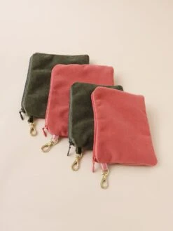 Wolf & Moon Velvet Zip Pouch -Wolf & Moon pouches all lifestyle 1