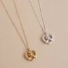 Wolf & Moon Pretzel Necklace -Wolf & Moon pretzel necklace both lifestyle 1