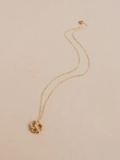 Wolf & Moon Pretzel Necklace -Wolf & Moon pretzel necklace gold lifestyle 3