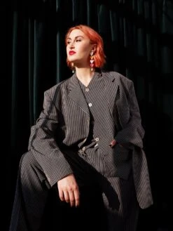 Wolf & Moon Quinn Statement Earrings In Rainbow -Wolf & Moon quinn statement earrings model 1