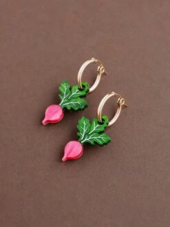 Wolf & Moon Radish Hoops -Wolf & Moon radish hoops lifestyle 2