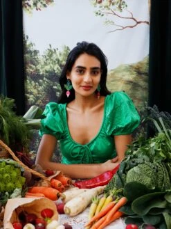 Wolf & Moon Radish Statement Earrings -Wolf & Moon radish statement earrings model 2