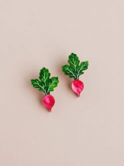 Wolf & Moon Radish Studs - Clip On -Wolf & Moon radish studs lifestyle 4