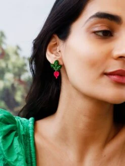 Wolf & Moon Radish Studs - Clip On -Wolf & Moon radish studs model 2