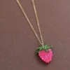 Wolf & Moon Raspberry Necklace 2 Wolf & Moon Raspberry Necklace -Wolf & Moon raspberry necklace lifestyle 4