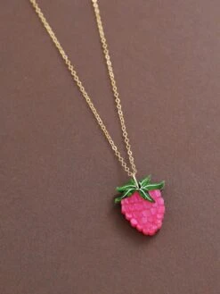 Wolf & Moon Raspberry Necklace