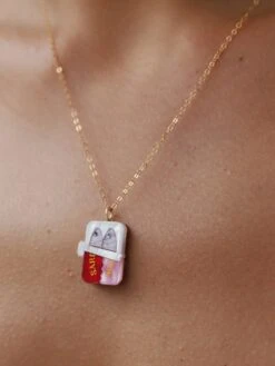 Wolf & Moon Sardine Necklace -Wolf & Moon sardine necklace model 5
