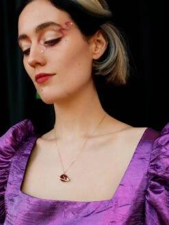 Wolf & Moon Saturn Necklace In Midnight -Wolf & Moon saturn necklace model 1 ea15bd4a 6ff2 4463 b8db a375f0d58e1f