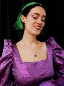 Wolf & Moon Saturn Necklace In Cherry -Wolf & Moon saturn necklace model 3