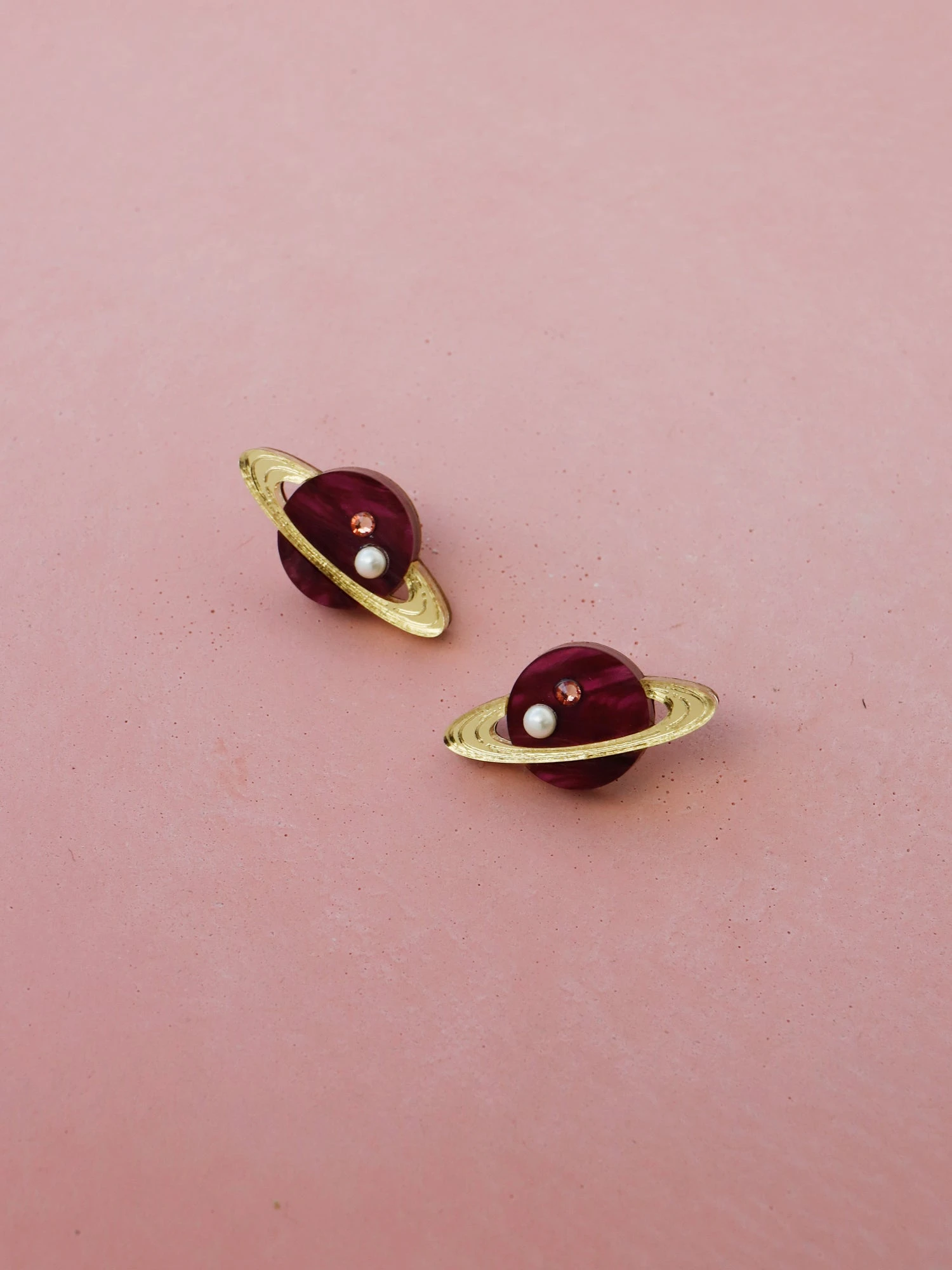 Wolf & Moon Saturn Studs In Cherry 10 Wolf & Moon Saturn Studs In Cherry - Image 8