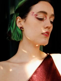 Wolf & Moon Saturn Studs In Cherry 14 Wolf & Moon Saturn Studs In Cherry -Wolf & Moon saturn studs model 1