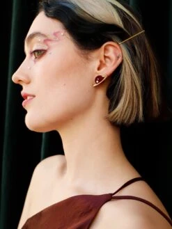 Wolf & Moon Saturn Studs In Cherry 17 Wolf & Moon Saturn Studs In Cherry -Wolf & Moon saturn studs model 3