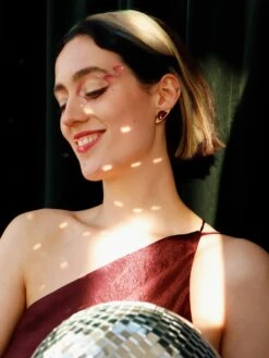 Wolf & Moon Saturn Studs In Cherry 18 Wolf & Moon Saturn Studs In Cherry -Wolf & Moon saturn studs model 4