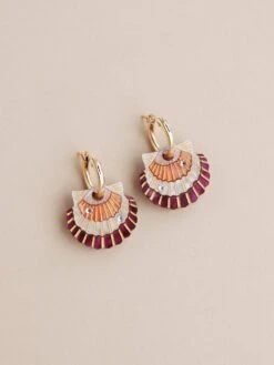 Wolf & Moon Scallop Shell Hoops