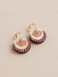 Wolf & Moon Scallop Shell Hoops -Wolf & Moon scallop shell hoops lifestyle 2